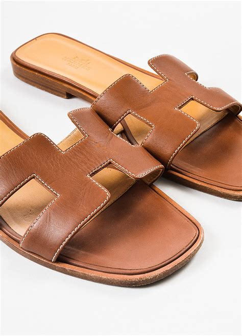 hermes oran sandals light brown|hermes sandals original.